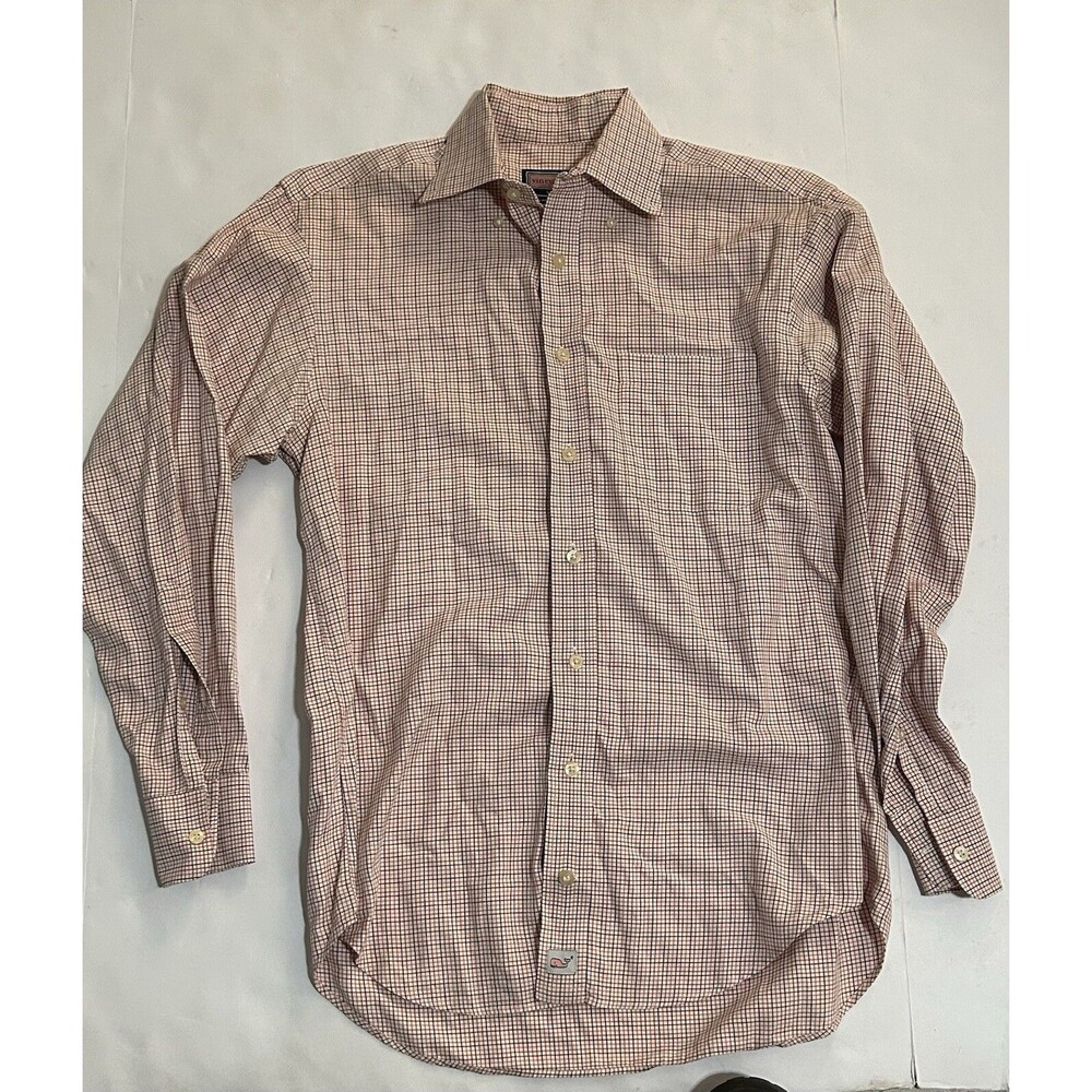 Men’s Vineyard Yard Murray Red White Blue Button Up Dress Shirt Size S Small